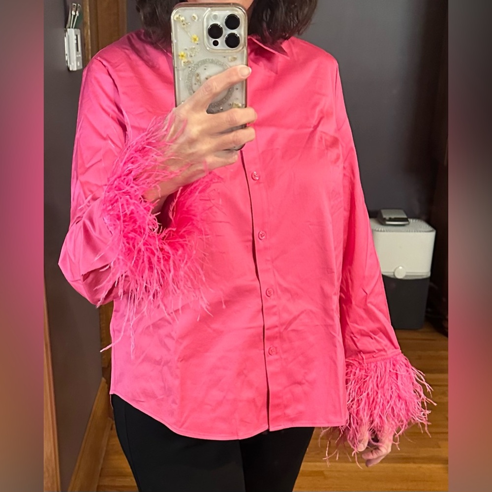 Kate Spade Outlet Feather Sleeve Shirt